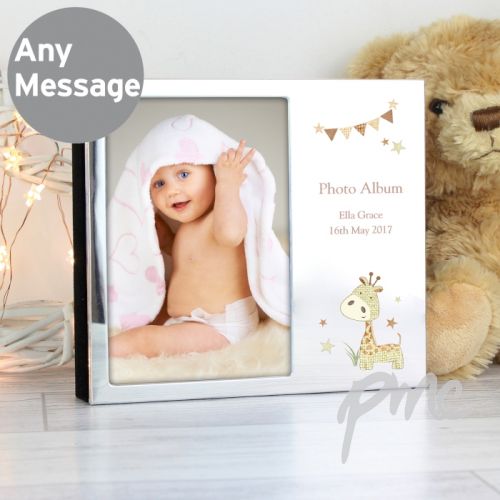 Personalised Hessian Giraffe Photo Frame Album 4x6