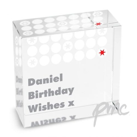 Personalised Spots Grey Medium Crystal Token