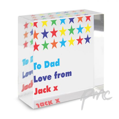 Personalised Colourful Stars Medium Crystal Token