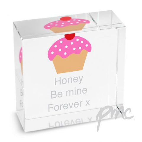 Personalised Cupcake Medium Crystal Token