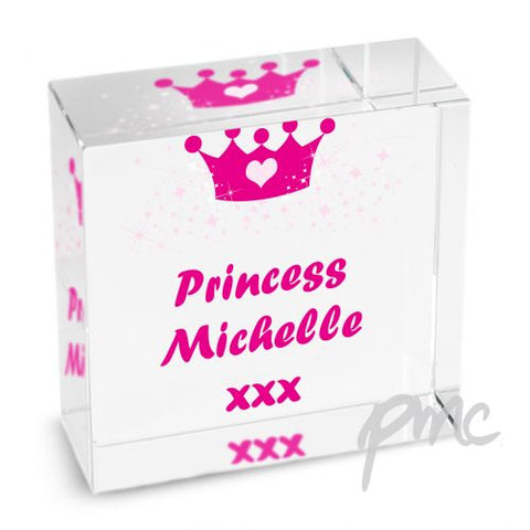 Personalised Crown Medium Crystal Token