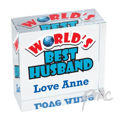 Personalised Blue Worlds Best Medium Crystal Token