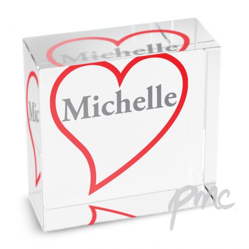 Personalised Red Big Heart Medium Crystal Token