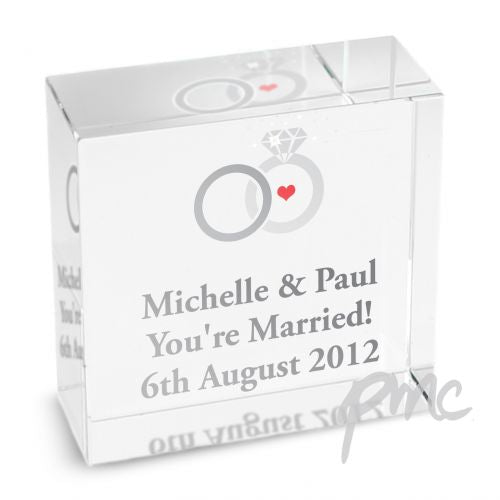 Personalised Wedding Rings Medium Crystal Token