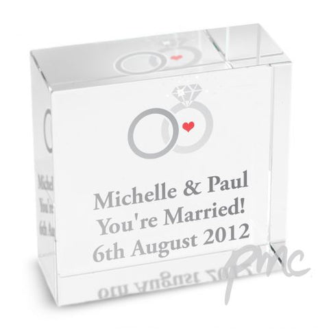 Personalised Wedding Rings Medium Crystal Token