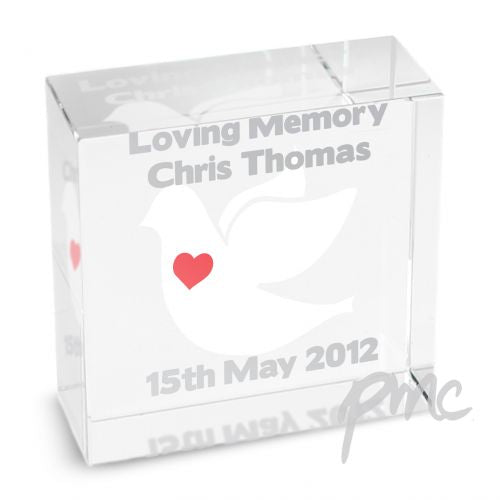 Personalised Dove Medium Crystal Token