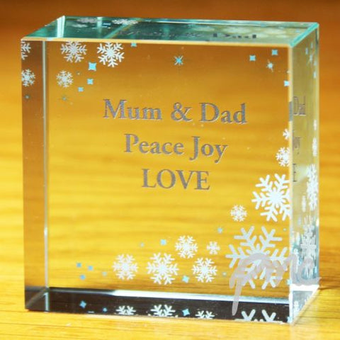 Personalised Snowflake Medium Crystal Token
