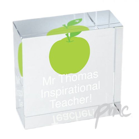 Personalised Teachers Apple Medium Crystal Token