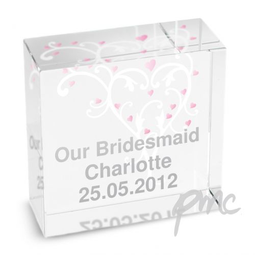 Personalised Heart Swirl Medium Crystal Token