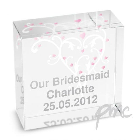 Personalised Heart Swirl Medium Crystal Token