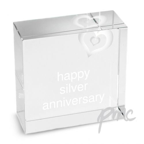 Personalised Silver Heart Medium Crystal Token