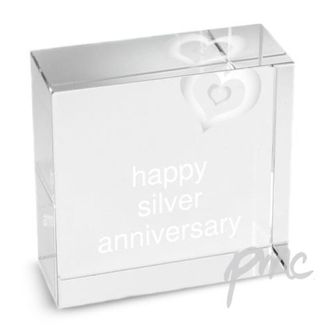 Personalised Silver Heart Medium Crystal Token
