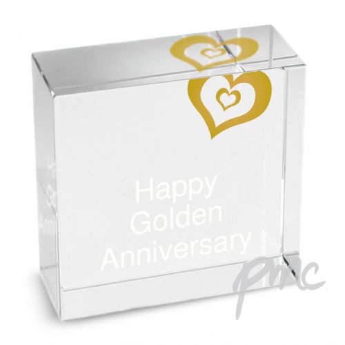 Personalised Gold Heart Medium Crystal Token