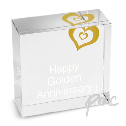 Personalised Gold Heart Medium Crystal Token