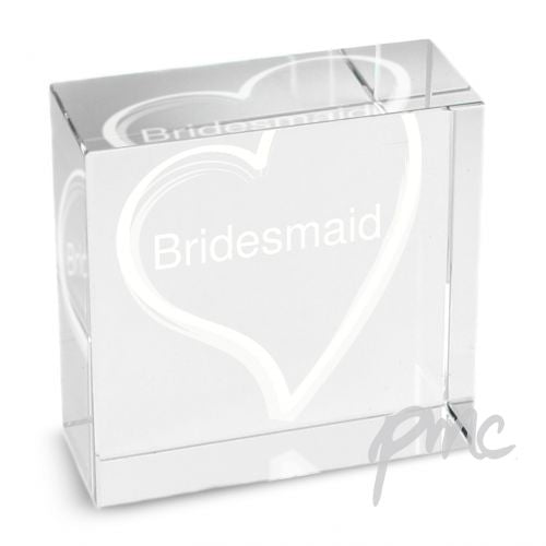 Personalised White Heart Medium Crystal Token