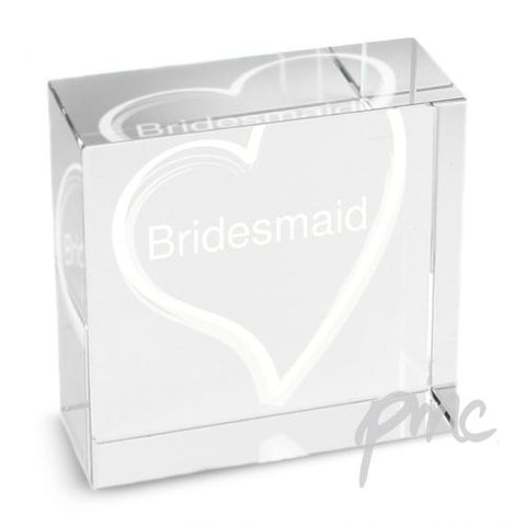 Personalised White Heart Medium Crystal Token