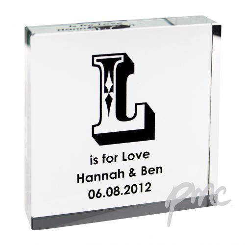 Personalised Initial Black Large Crystal Token