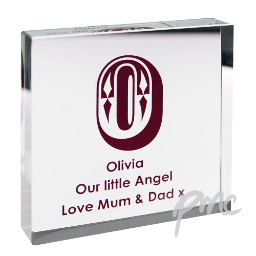 Personalised Initial Purple Large Crystal Token