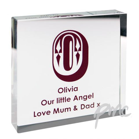 Personalised Initial Purple Large Crystal Token