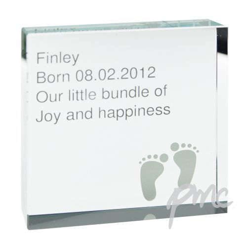 Personalised Footprint Large Crystal Token