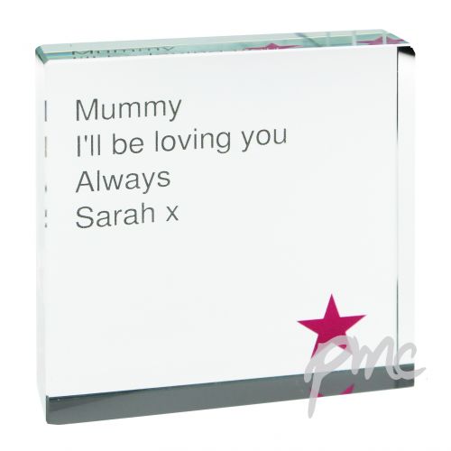 Personalised Pink Star Large Crystal Token
