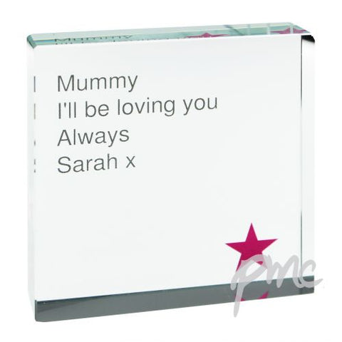 Personalised Pink Star Large Crystal Token