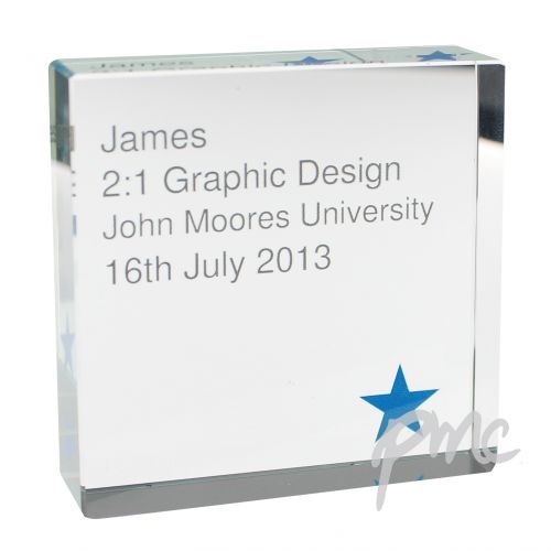 Personalised Blue Star Large Crystal Token