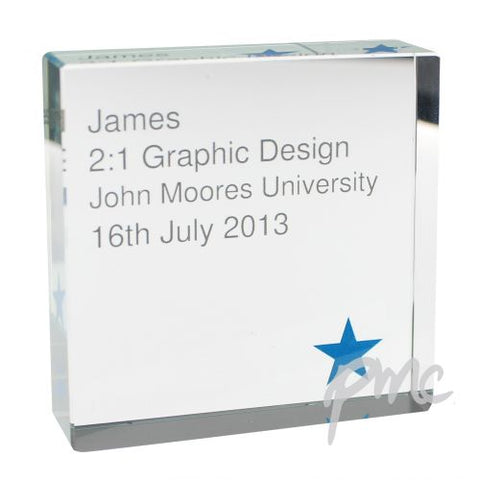 Personalised Blue Star Large Crystal Token