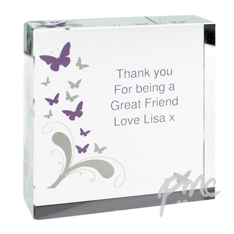 Personalised Butterflies Large Crystal Token