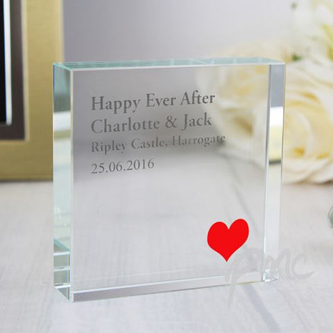 Personalised Red Heart Large Crystal Token