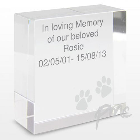Personalised Paws Medium Crystal Token