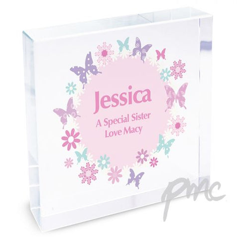 Personalised Butterfly Large Crystal Token