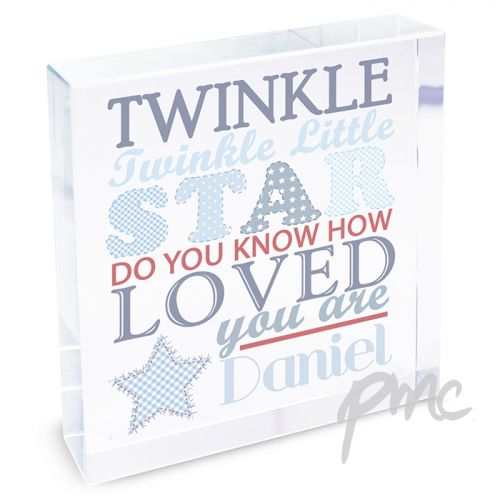 Personalised Twinkle Boys Large Crystal Token