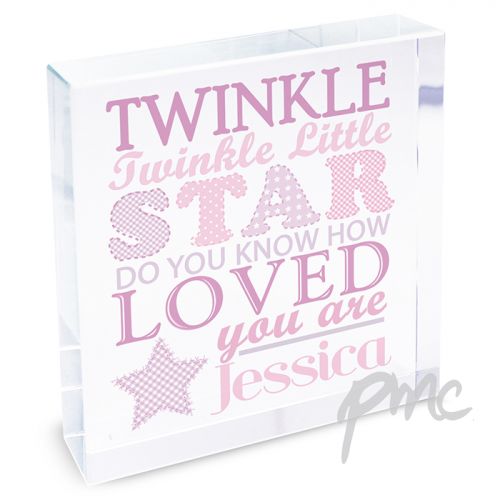 Personalised Twinkle Girls Large Crystal Token