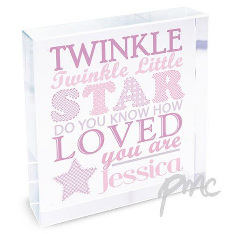 Personalised Twinkle Girls Large Crystal Token