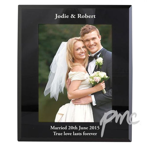 Personalised Portrait Black Glass Photo Frame 5x7