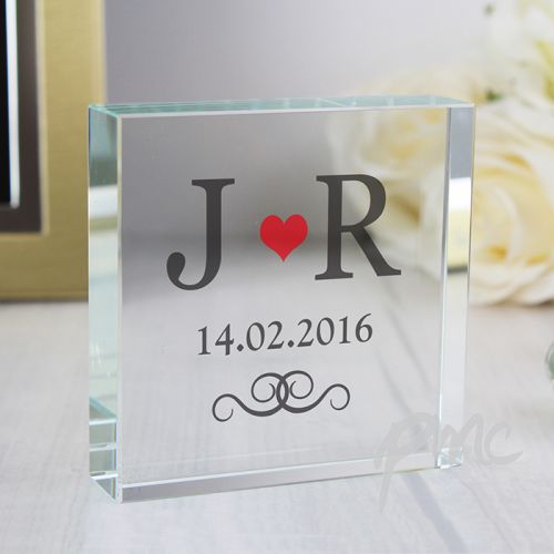 Personalised Red Monogram Large Crystal Token