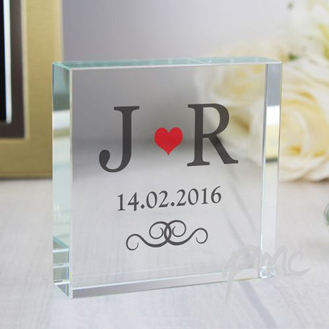 Personalised Red Monogram Large Crystal Token