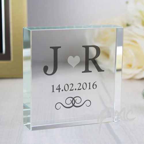 Personalised Silver Monogram Large Crystal Token
