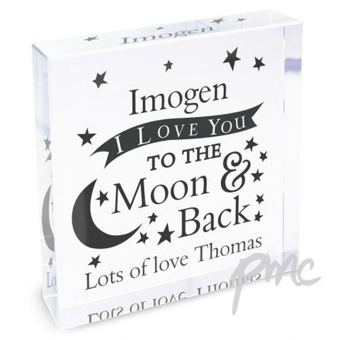 Personalised To the Moon and Back... Large Crystal Token