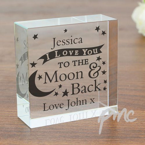 Personalised To the Moon and Back... Medium Crystal Token