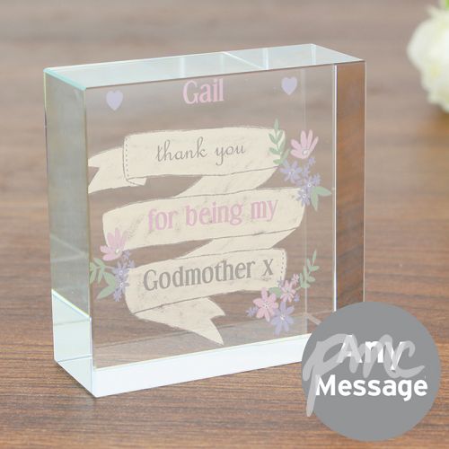 Personalised Garden Bloom Medium Crystal Token
