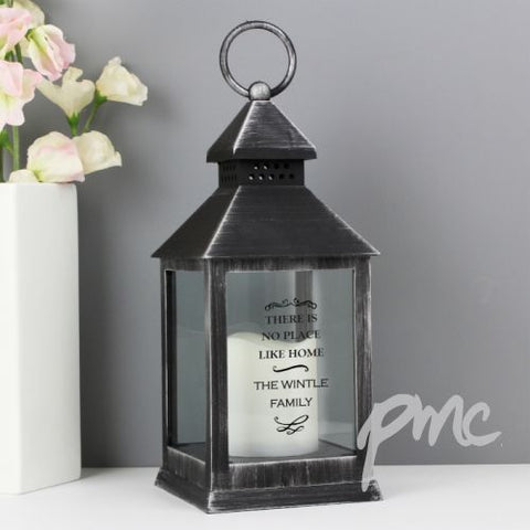 Personalised Antique Scroll Rustic Black Lantern