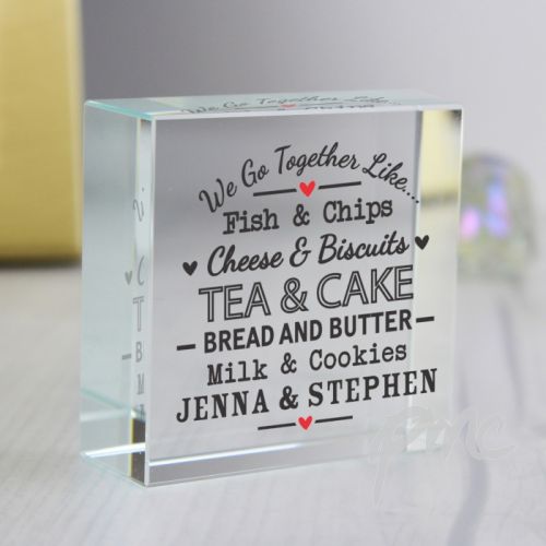 Personalised We Go Together Like... Medium Crystal Token