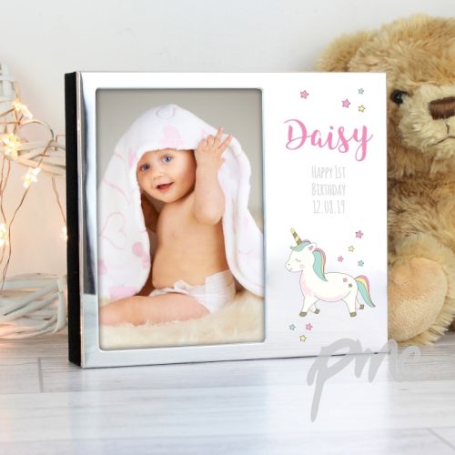 Personalised  Baby Unicorn Frame Album 4x6