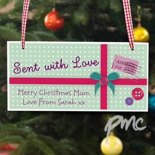 Personalised Sent With Love Wooden Sign