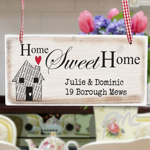Personalised Home Sweet Home Wooden Sign