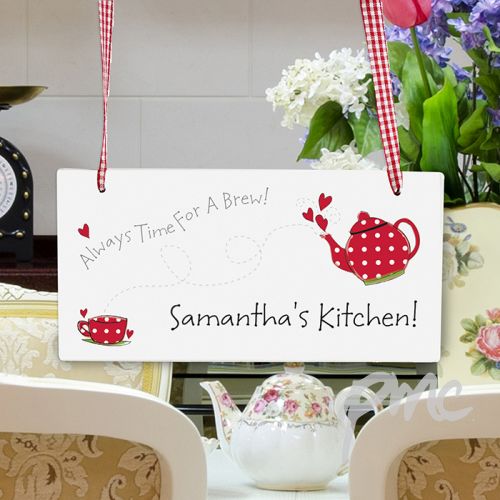 Personalised Teapot Wooden Sign