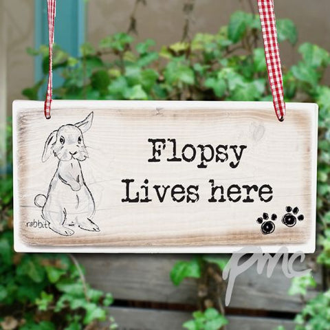 Personalised Rabbit Wooden Sign
