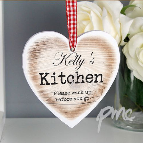 Personalised Rustic Wooden Heart Shaped Decoration